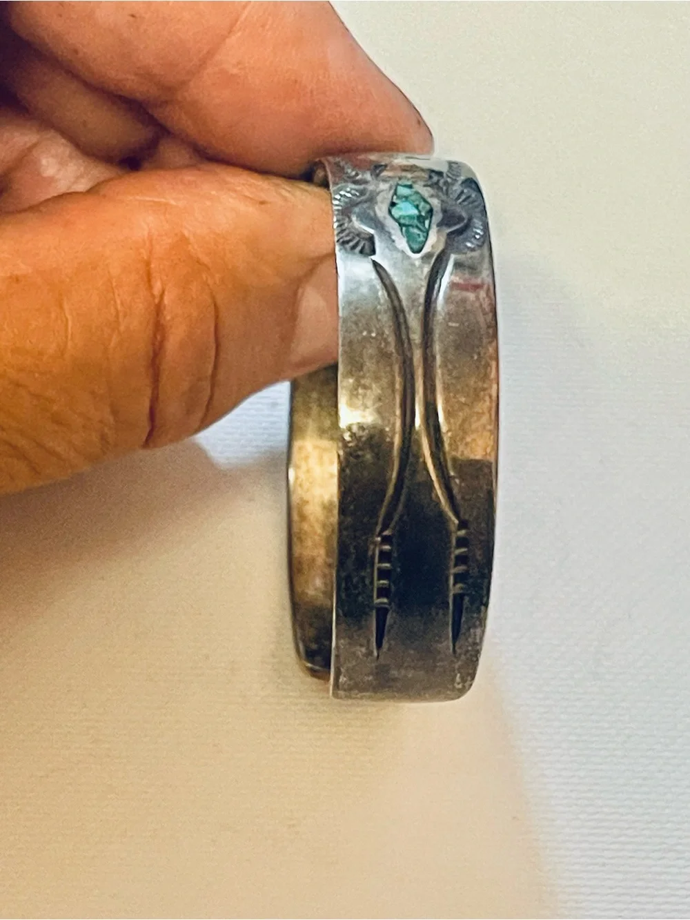 VINTAGE NAVAJO TURQUOISE & CORAL STERLING SILVER CUFF BRACELET Sz 6-6.5 28 G